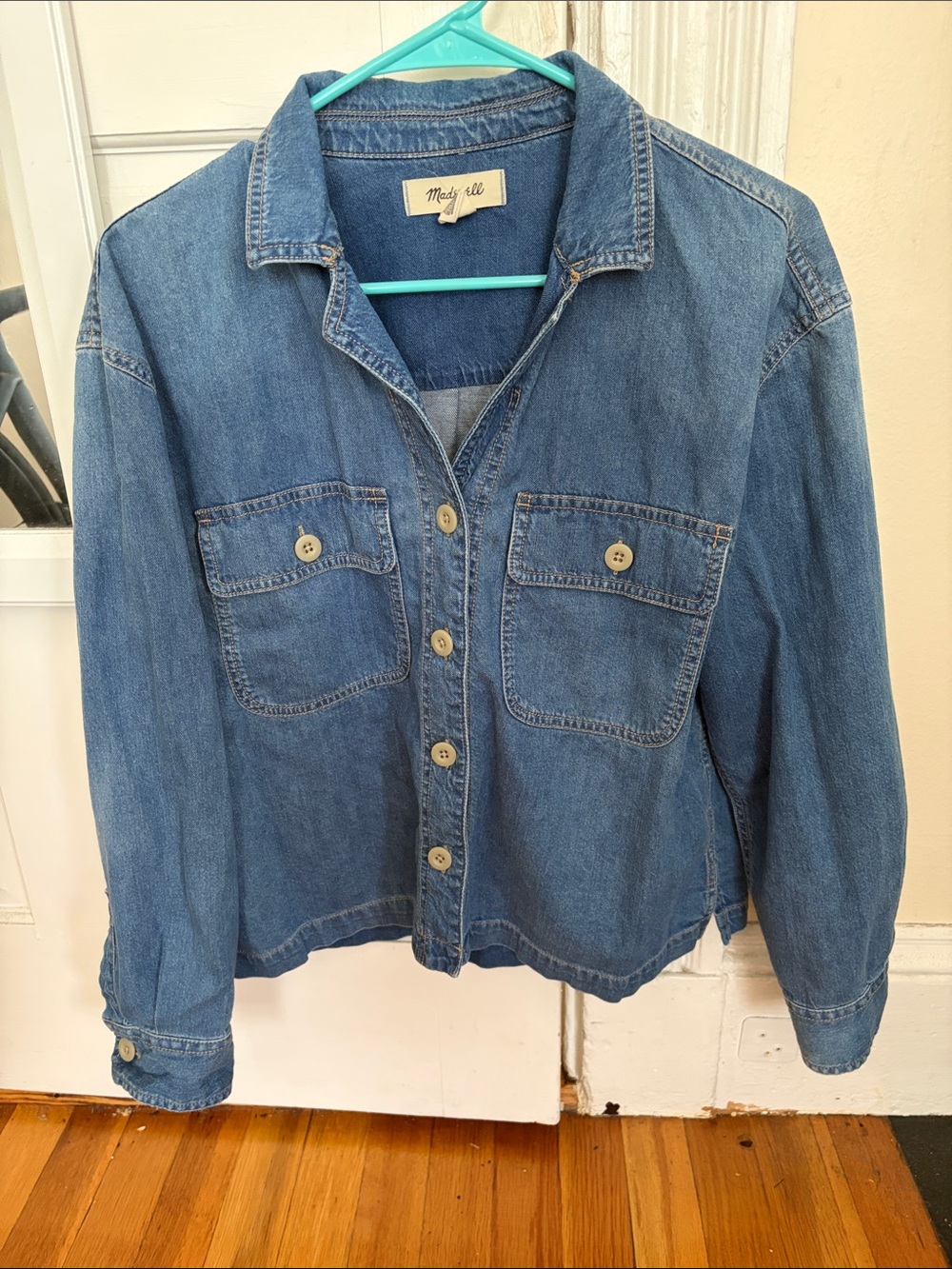 Madewell Blue Denim Button-Front Jacket